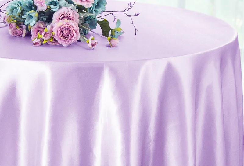 108" Seamless Round Satin Tablecloth - Lavender (1pc)