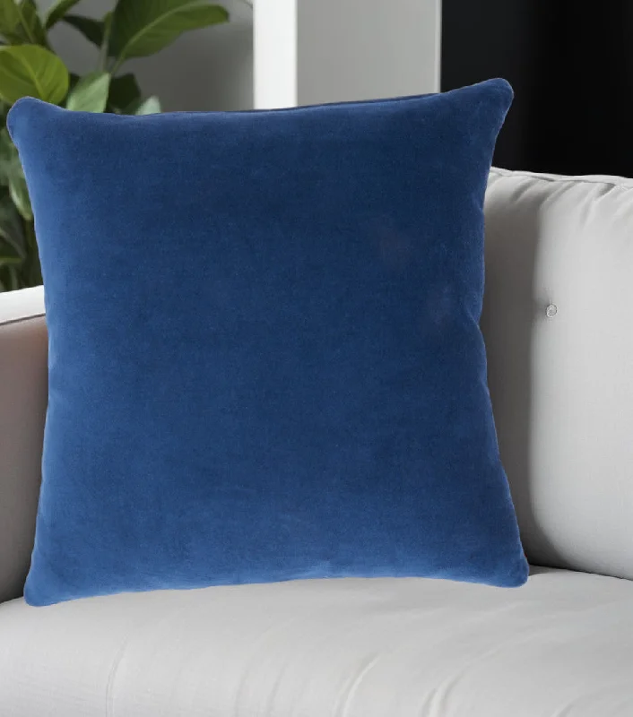 Navy Velvet Modern Throw Pillow