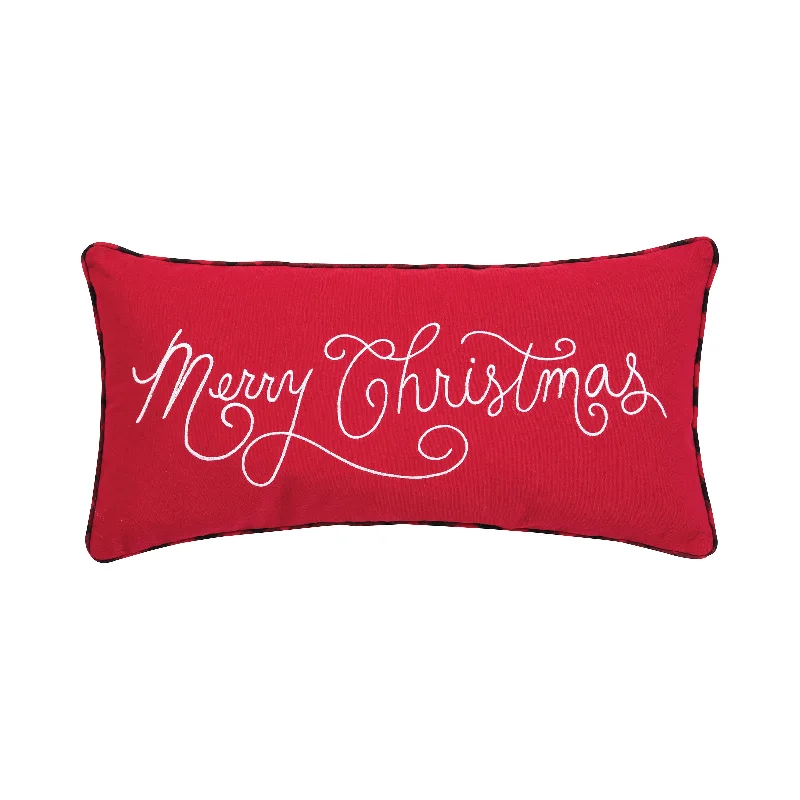 Merry Christmas Oblong Decorative Pillow