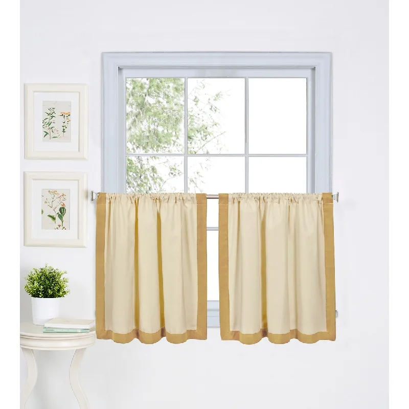 Elrene Wilton Rod Pocket Kitchen Curtain Tier Set of Two