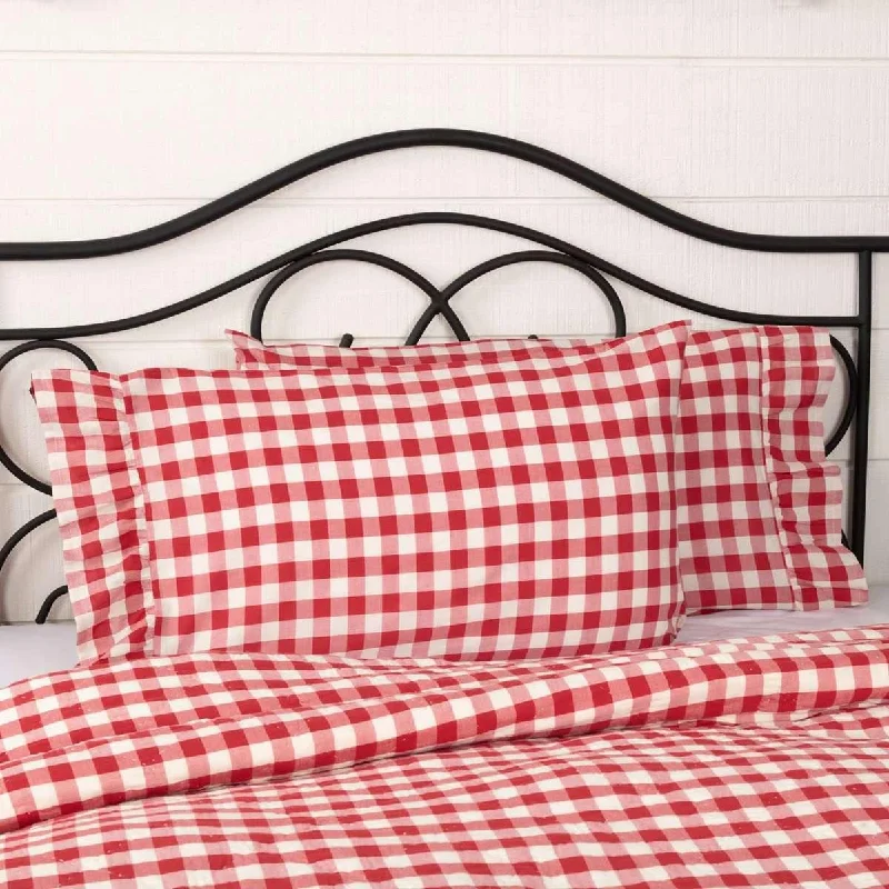 Annie Buffalo Red Check Standard Pillow Case Set of 2 21x30 VHC Brands